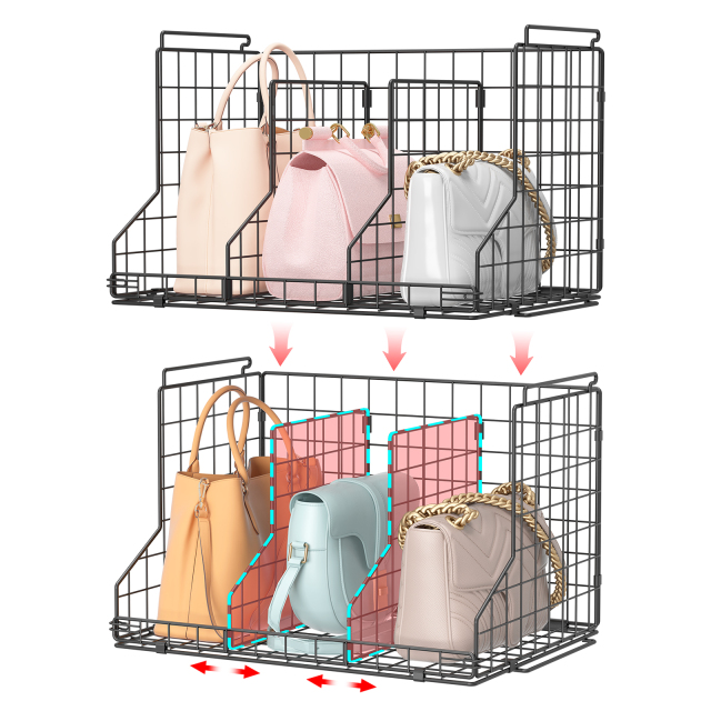 Stackable and Foldable Adjustable Purse Bag Wallets Closet Organizer