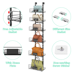 Over The Door Detachable Adjustable Storage Organizer Rack