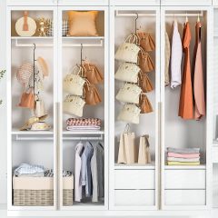 360° Rotating Purse Bag Wallets Hanging Shelf Storage Organizer