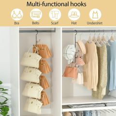 360° Rotating Purse Bag Wallets Hanging Shelf Storage Organizer