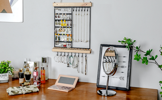 6 Wall Earring Necklace Hanging Jewelry Organizer