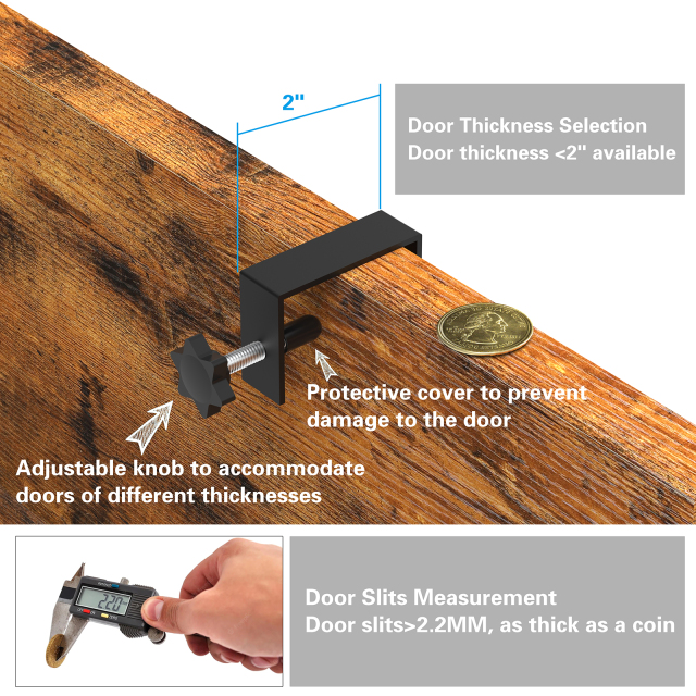 Over the Door Adjustable Metal Hat Holder with Hooks
