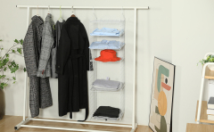White 5 Tier Adjustable Stackable Foldable Hanging Countertop Closet Organizer Shelf