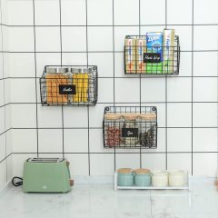 3pcs Middle Size Foldable Shower Caddy Wire Basket Wall Mounted