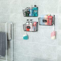 3pcs Middle Size Foldable Shower Caddy Wire Basket Wall Mounted