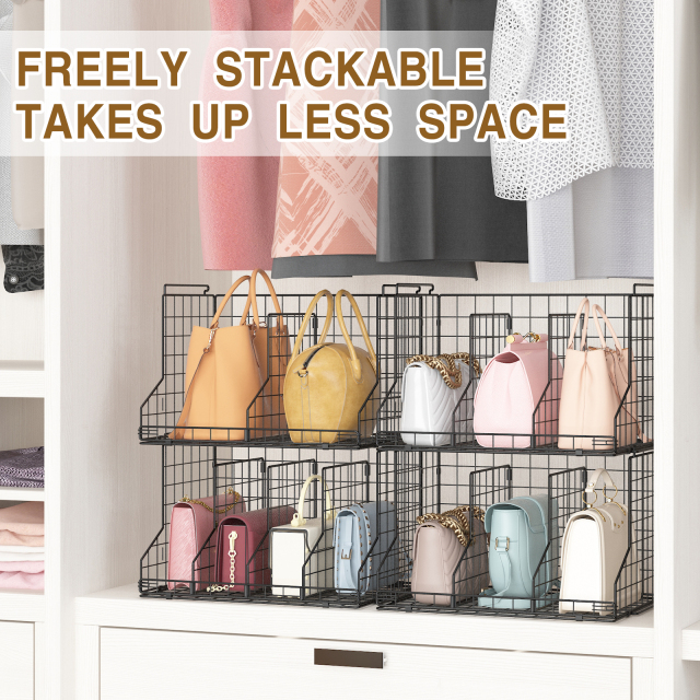 Stackable and Foldable Adjustable Purse Bag Wallets Closet Organizer