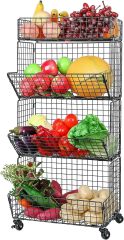 4 Tier Stackable Foldable Toys Plush Dools Kid Teen Products Organizer Wire Basket
