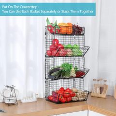 4 Tier Stackable Foldable Toys Plush Dools Kid Teen Products Organizer Wire Basket