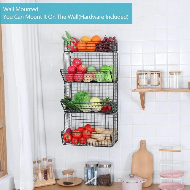 4 Tier Stackable Foldable Toys Plush Dools Kid Teen Products Organizer Wire Basket