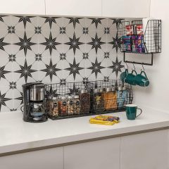 3pcs Coutertop&Wall Mounted Foldable Metal Wire Basket Laundry Room Storage
