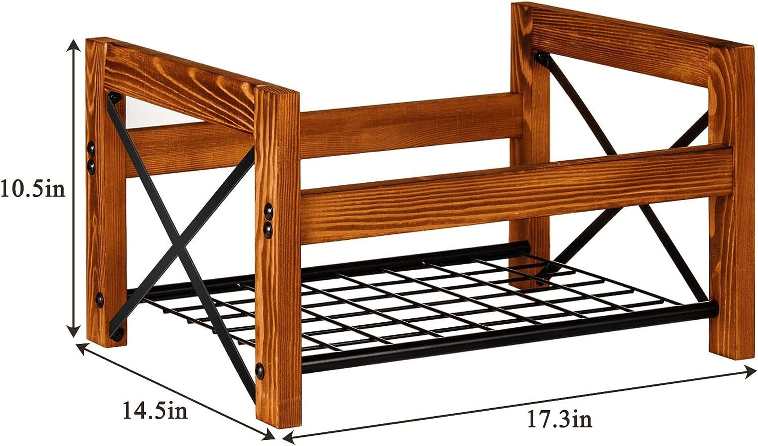 X shaped Wood and Metal Iron Record Holder Record Storage Organizer