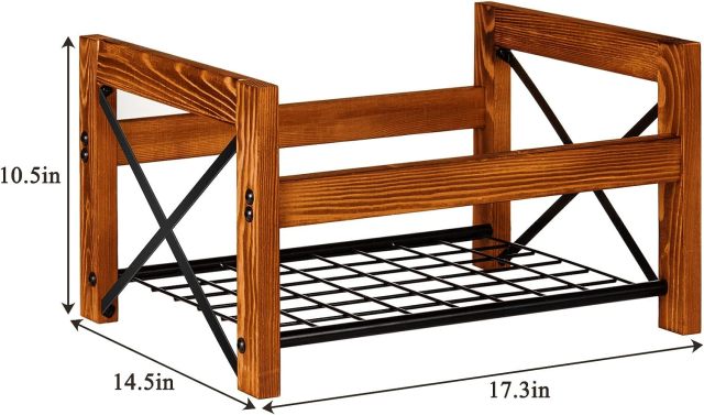 X shaped Wood and Metal Iron Record Holder Record Storage Organizer