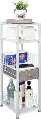 4 Tier Toilet Paper Storage Shelf Bathroom Storage with Drawer