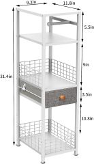 4 Tier Toilet Paper Storage Shelf Bathroom Storage with Drawer