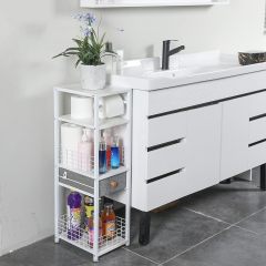 4 Tier Toilet Paper Storage Shelf Bathroom Storage with Drawer