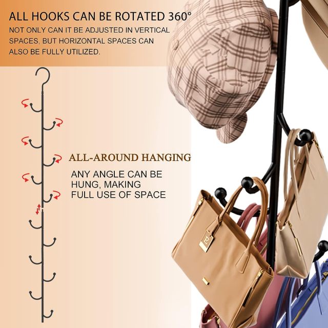 360° Rotating Purse Bag Wallets Hanging Shelf Storage Organizer