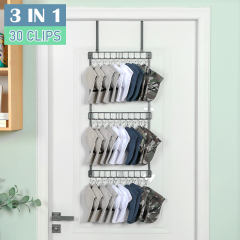 Over the Door Adjustable Metal Hat Holder with Hooks