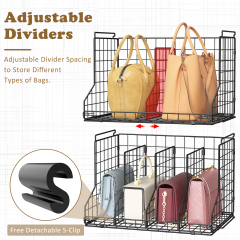 Stackable and Foldable Adjustable Purse Bag Wallets Closet Organizer
