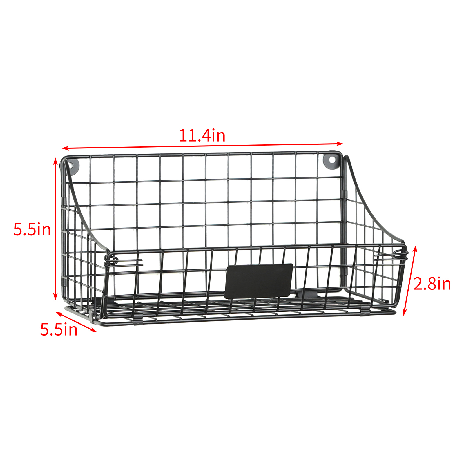 4pcs Foldable Wall Mounted Caddy Storage Wire Basket with Hook