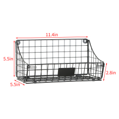 4pcs Foldable Wall Mounted Caddy Storage Wire Basket with Hook