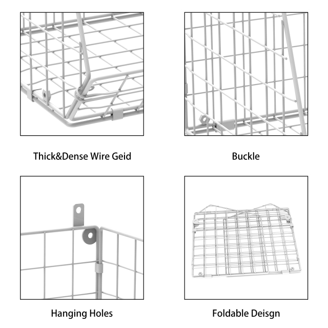 White 3 Tier Stackable Foldable Hanging Countertop Closet Organizer with Hanging S Hook