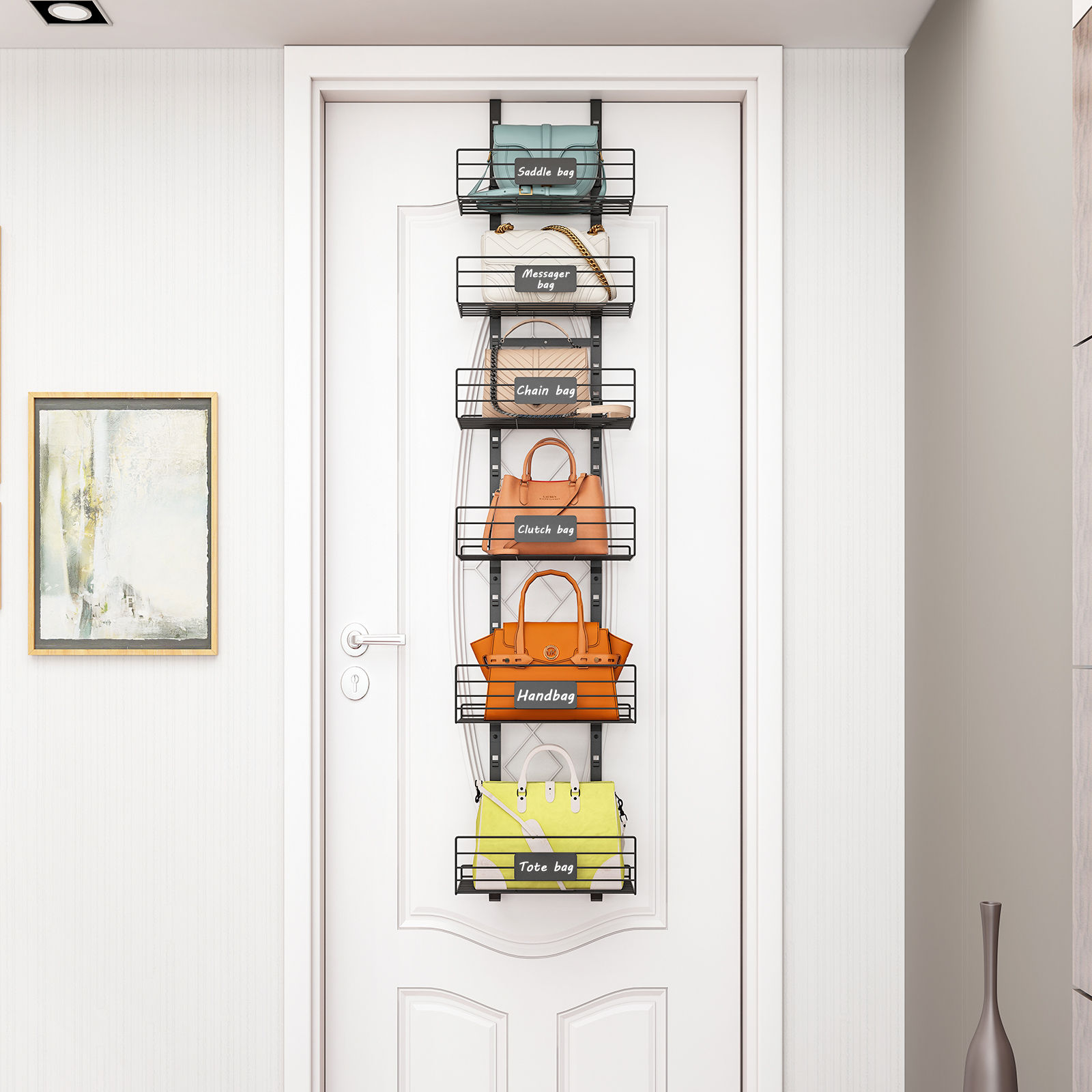 Over The Door Detachable Adjustable Storage Organizer Rack