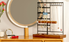 5 Tier Earring Necklace Display with Holder