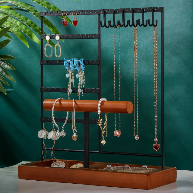 5 Tier Earring Necklace Display with Holder