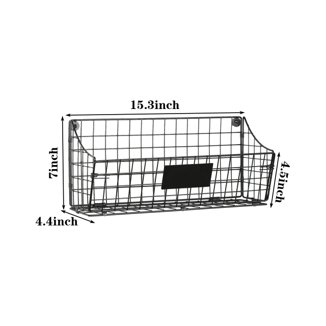 Larger Size 2pcs Foldable Wall Mounted Caddy Storage Wire Basket with Hook