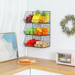 3 Tier Stackable Foldable Hanging Closet Organizer with Divider Coutertop Hanging Clothing Organizer