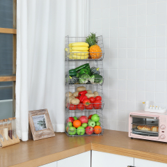 Silver 4 Tier Stackable Foldable Hanging Closet Organizer with Hanging S Hook