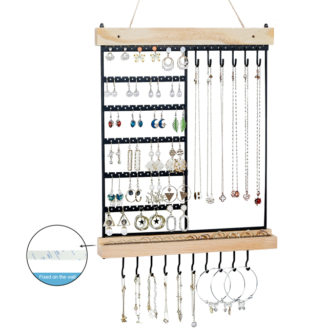 6 Wall Earring Necklace Hanging Jewelry Organizer