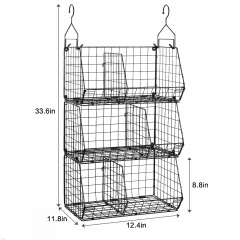 3 Tier Stackable Foldable Hanging Closet Organizer with Divider Coutertop Hanging Clothing Organizer