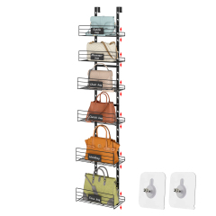 Over The Door Detachable Adjustable Storage Organizer Rack