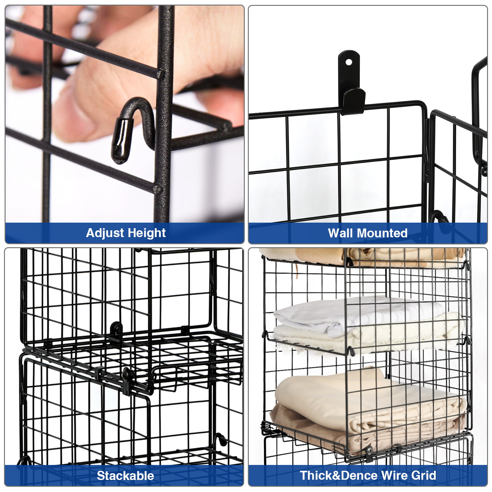 6 Tier Hanging Countertop Stackable Foldable Closet Organizer