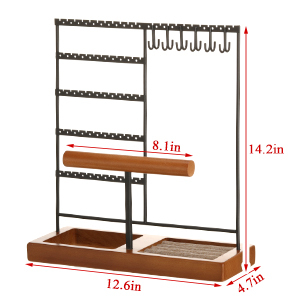 5 Tier Earring Necklace Display with Holder