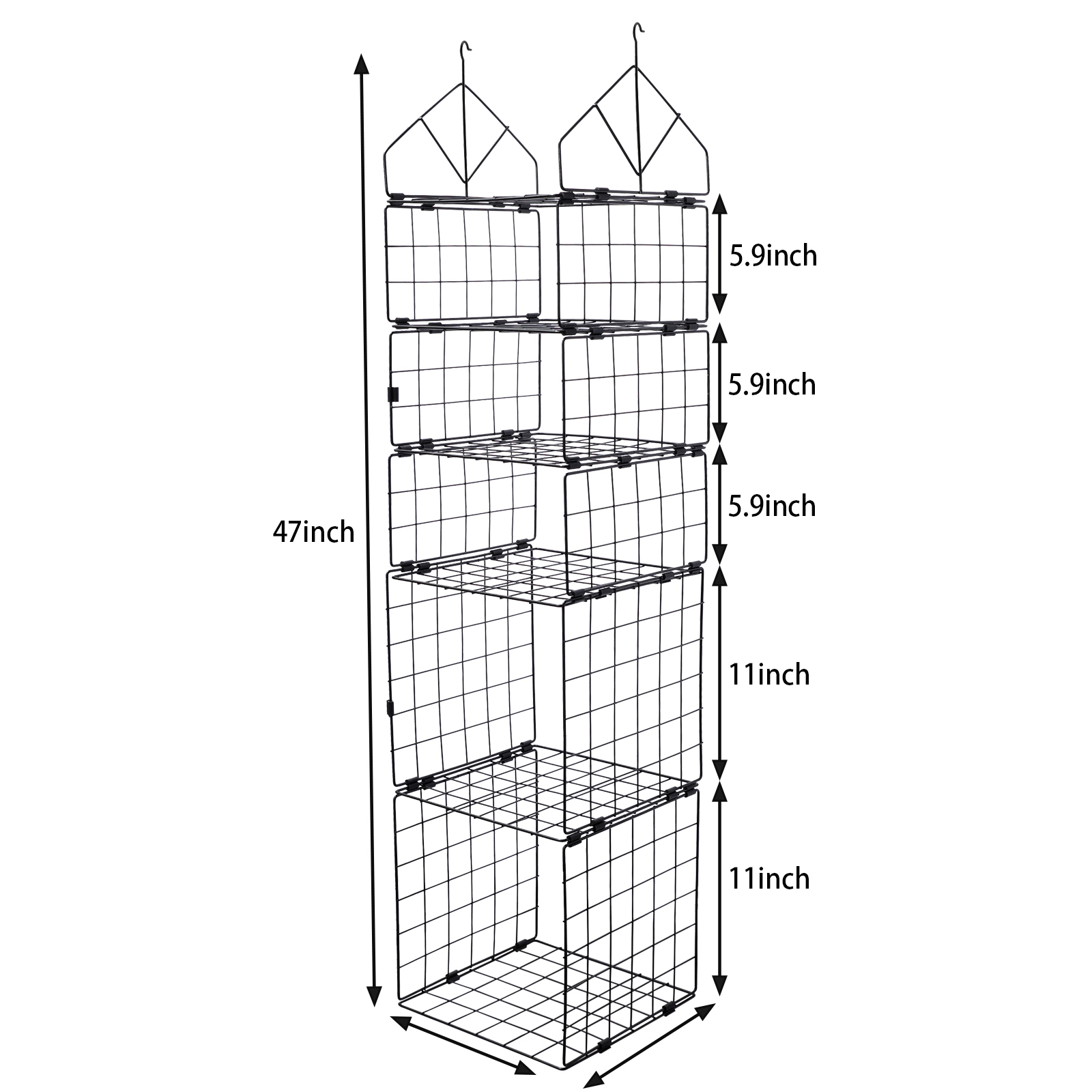 5 Tier Adjustable Stackable Foldable Hanging Countertop Closet Organizer Shelf