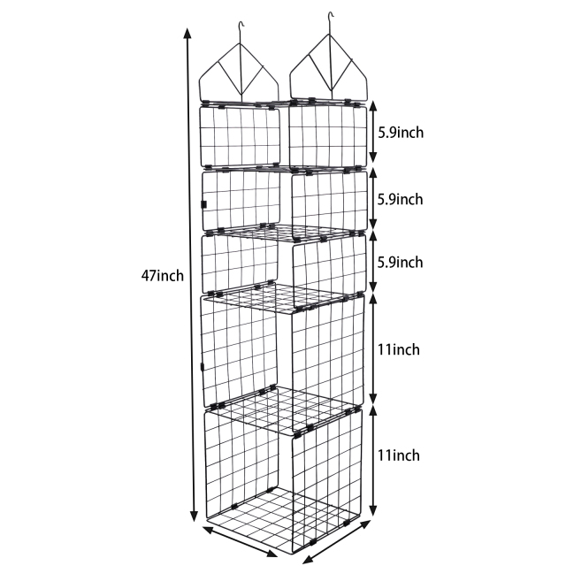 5 Tier Adjustable Stackable Foldable Hanging Countertop Closet Organizer Shelf