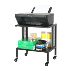 Printer Stand Storage Under Desk Printer Table  2 Tiers Mobile Rolling Printer Cart with Wheels