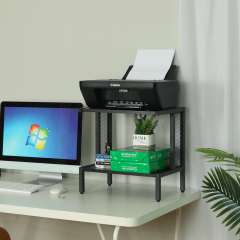 Printer Stand Storage Under Desk Printer Table  2 Tiers Mobile Rolling Printer Cart with Wheels