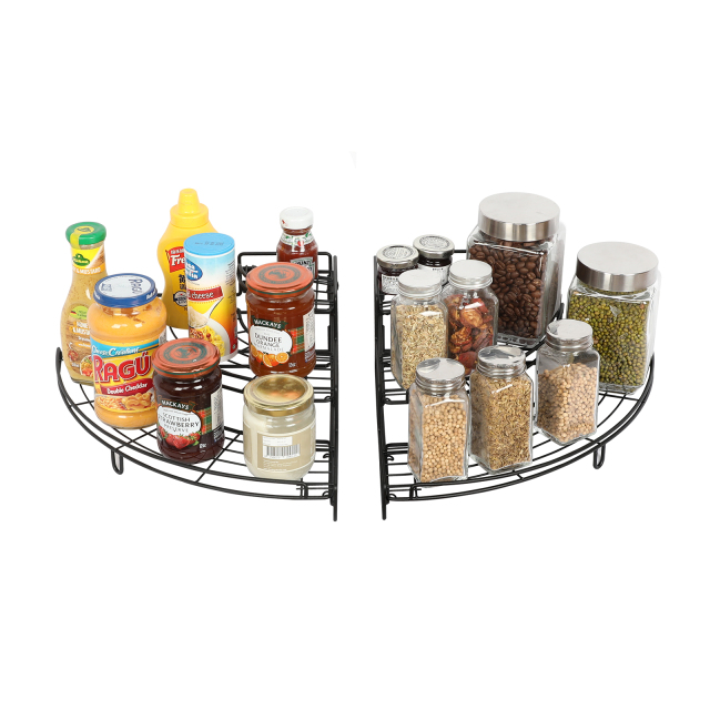 Pack Corner Spice Rack Tier Spice Organizer for Lazy Susan Cabinet