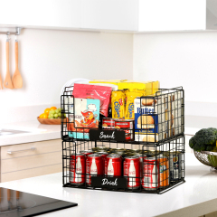 4 Pack XXL Stackable Wire Baskets with Handles for Pantry Storage and Organization,