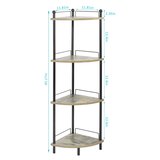 4 Tier Corner Shelf Free Standing Corner Shelves Multipurpose Corner