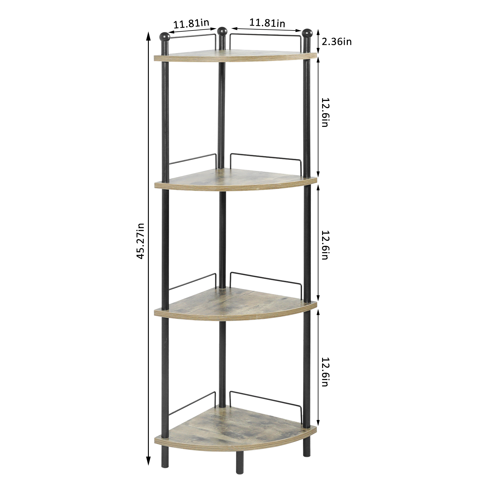 4 Tier Corner Shelf Free Standing Corner Shelves Multipurpose Corner Display Rack