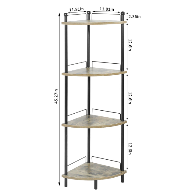 4 Tier Corner Shelf Free Standing Corner Shelves Multipurpose Corner ...