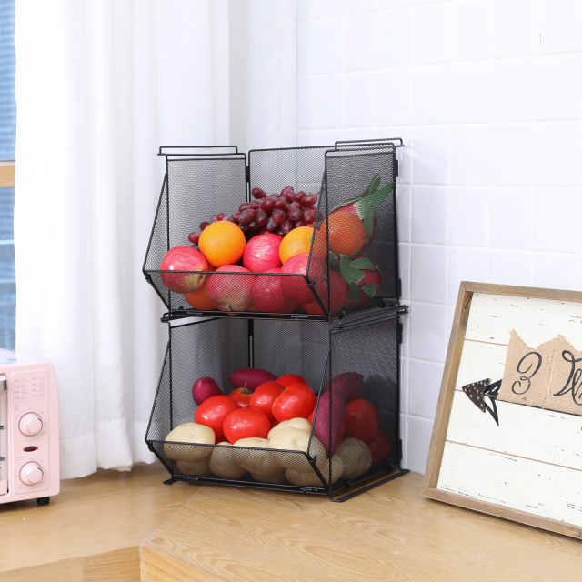 Stackable File Box Triangular Metal Basket Organizer Racks Storage Hanging