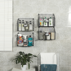 4 Tier Hanging Metal Wire Basket Bin Foldable Wall Mount File Holder Sorter Magazine Mail Rack