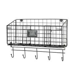 Wire Basket Desk Organizer Adjustable Divider and Tag Slot Wall Mounted Files Organizer