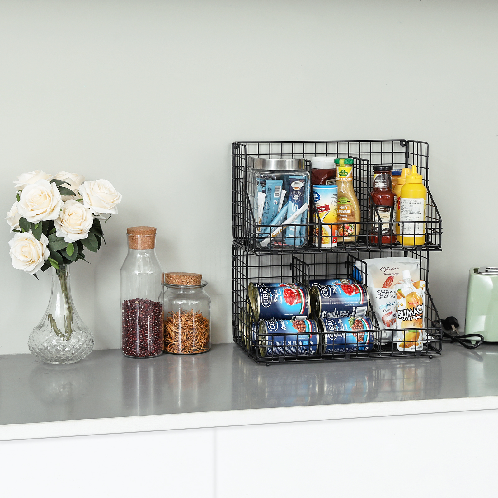 3-Pack Foldable Canned Food Holder for Kitchen Pantry Countertop Cabinet