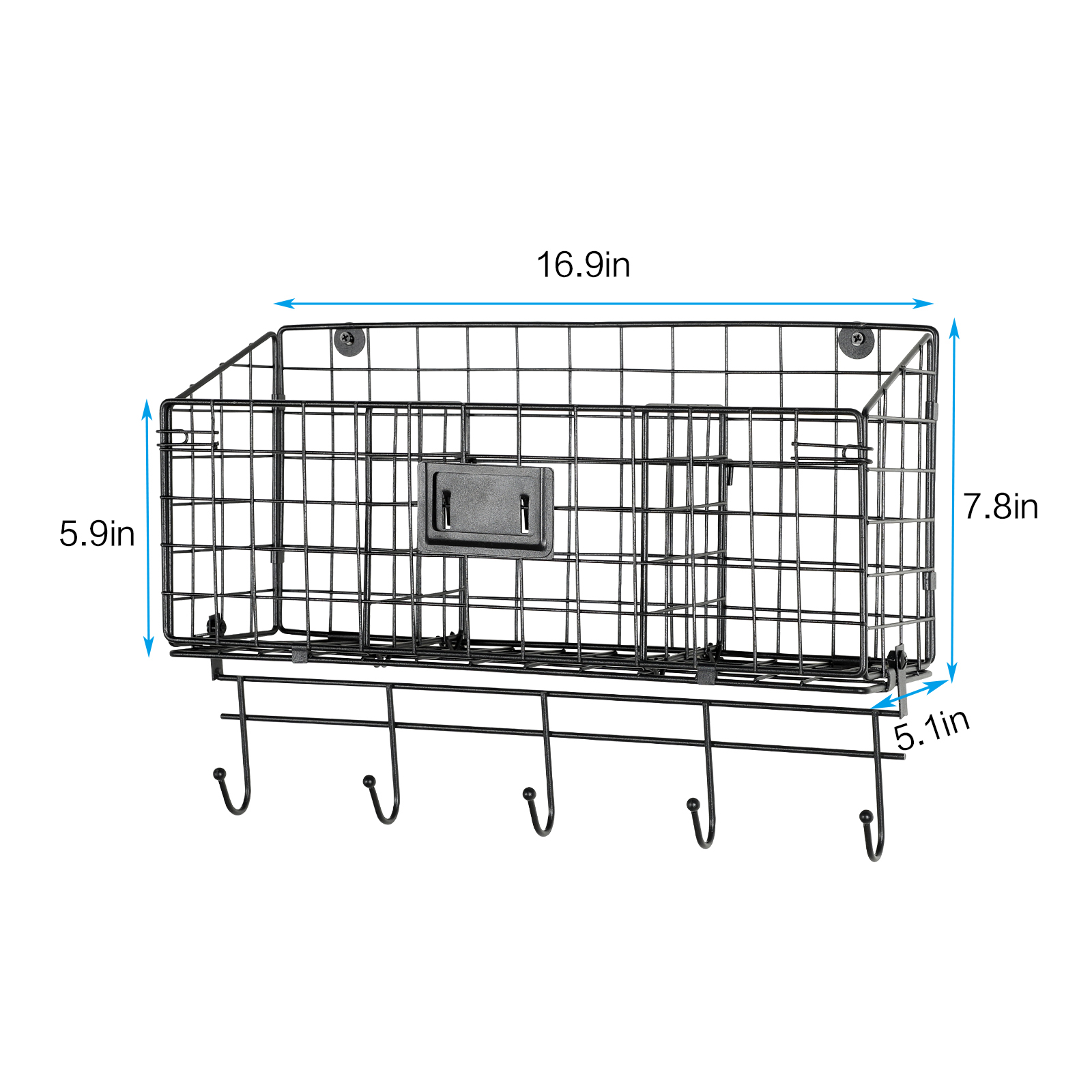 Wire Basket Desk Organizer Adjustable Divider and Tag Slot Wall Mounted Files Organizer
